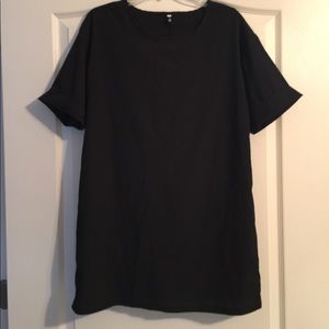 Black Short Sleeve Tunic Top